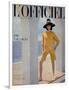 L'Officiel, June 1964 - Ensemble de Pierre Cardin en Toile Fibranne de Staron-Philippe Pottier-Framed Art Print