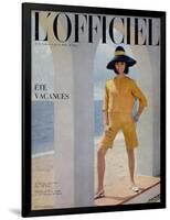 L'Officiel, June 1964 - Ensemble de Pierre Cardin en Toile Fibranne de Staron-Philippe Pottier-Framed Art Print