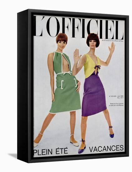 L'Officiel, June 1965 - Robes de Guy Laroche en Toile de Lin de Moreau-Walcott-Framed Stretched Canvas