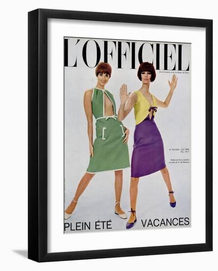 L'Officiel, June 1965 - Robes de Guy Laroche en Toile de Lin de Moreau-Walcott-Framed Art Print