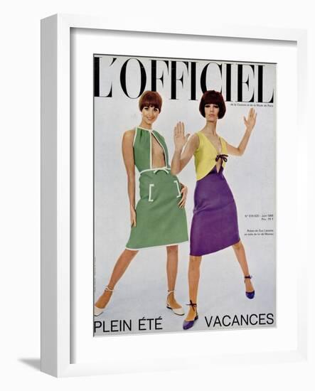 L'Officiel, June 1965 - Robes de Guy Laroche en Toile de Lin de Moreau-Walcott-Framed Art Print