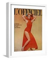 L'Officiel, June 1967 - Ensemble de Plage de Grès-Guégan-Framed Art Print