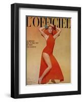 L'Officiel, June 1967 - Ensemble de Plage de Grès-Guégan-Framed Art Print