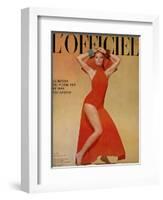 L'Officiel, June 1967 - Ensemble de Plage de Grès-Guégan-Framed Art Print