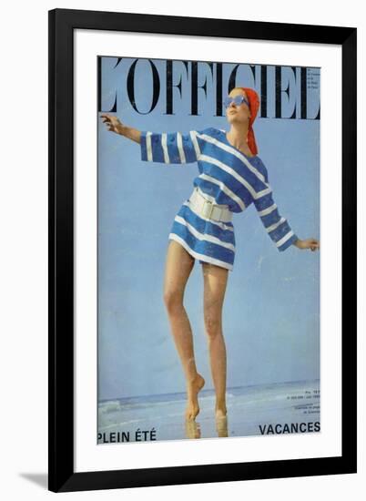 L'Officiel, June 1968 - Ensemble de Plage de Givenchy-Patrick Bertrand-Framed Art Print