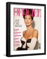 L'Officiel, June 1991 - Stéphanie Seymour, un Soutien-Gorge-Bijou Très Éton-Jean-Daniel Lorieux-Framed Art Print