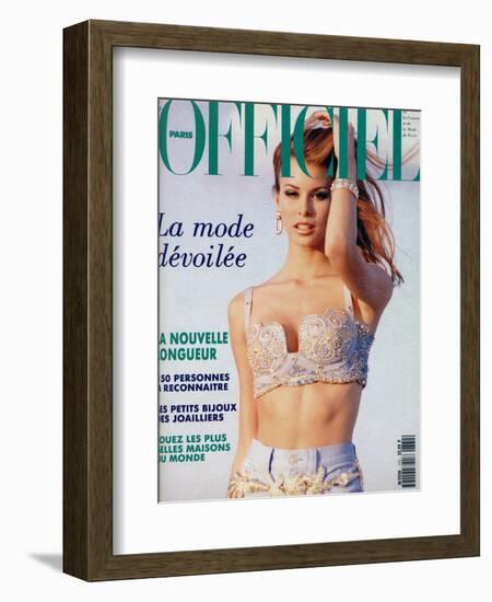 L'Officiel, June 1992 - Niki Taylor, Top Star, en Gianni Versace-Jonathan Lennard-Framed Art Print