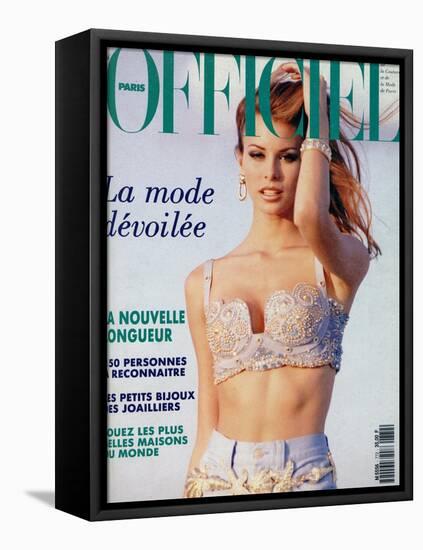 L'Officiel, June 1992 - Niki Taylor, Top Star, en Gianni Versace-Jonathan Lennard-Framed Stretched Canvas