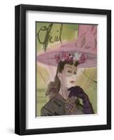 L'Officiel, March 1943 - Chapeau de Jacques Path, Paille de G.R. Pierron-Lbenigni-Framed Art Print