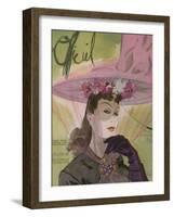 L'Officiel, March 1943 - Chapeau de Jacques Path, Paille de G.R. Pierron-Lbenigni-Framed Art Print