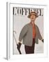 L'Officiel, March 1951 - Ensemble de Christian Dior-Philippe Pottier-Framed Art Print