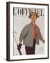 L'Officiel, March 1951 - Ensemble de Christian Dior-Philippe Pottier-Framed Art Print