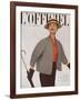 L'Officiel, March 1951 - Ensemble de Christian Dior-Philippe Pottier-Framed Art Print