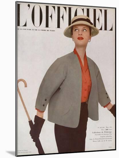 L'Officiel, March 1951 - Ensemble de Christian Dior-Philippe Pottier-Mounted Art Print