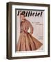 L'Officiel, March 1952 - Manteau de Christian Dior en Surah Chantung de Staron-Philippe Pottier-Framed Art Print