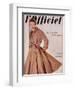 L'Officiel, March 1952 - Manteau de Christian Dior en Surah Chantung de Staron-Philippe Pottier-Framed Art Print