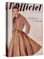 L'Officiel, March 1952 - Manteau de Christian Dior en Surah Chantung de Staron-Philippe Pottier-Stretched Canvas