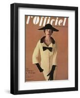 L'Officiel, March 1953 - Ensemble de Jacques Fath-Philippe Pottier-Framed Art Print