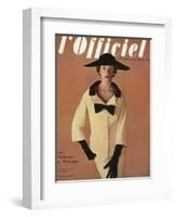 L'Officiel, March 1953 - Ensemble de Jacques Fath-Philippe Pottier-Framed Art Print