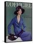 L'Officiel, March 1957 - Tailleur de Pierre Balmain en Cheviotte Poncho de Labbey-Philippe Pottier-Framed Stretched Canvas