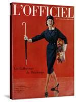 L'Officiel, March 1959 - Tailleur de Christian Dior en Lainage Matignon de Dormeuil-Arsac-Stretched Canvas