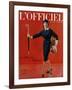 L'Officiel, March 1959 - Tailleur de Christian Dior en Lainage Matignon de Dormeuil-Arsac-Framed Premium Giclee Print