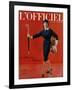 L'Officiel, March 1959 - Tailleur de Christian Dior en Lainage Matignon de Dormeuil-Arsac-Framed Premium Giclee Print