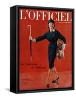 L'Officiel, March 1959 - Tailleur de Christian Dior en Lainage Matignon de Dormeuil-Arsac-Framed Stretched Canvas