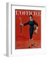 L'Officiel, March 1959 - Tailleur de Christian Dior en Lainage Matignon de Dormeuil-Arsac-Framed Art Print