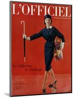 L'Officiel, March 1959 - Tailleur de Christian Dior en Lainage Matignon de Dormeuil-Arsac-Mounted Art Print