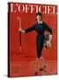 L'Officiel, March 1959 - Tailleur de Christian Dior en Lainage Matignon de Dormeuil-Arsac-Stretched Canvas