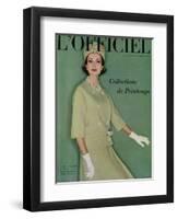 L'Officiel, March 1961 - Tailleur de Christian Dior en Tilfiz de Lesur-Roland de Vassal-Framed Art Print