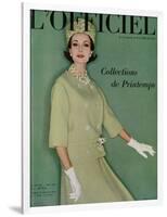 L'Officiel, March 1961 - Tailleur de Christian Dior en Tilfiz de Lesur-Roland de Vassal-Framed Art Print