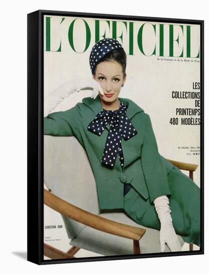 L'Officiel, March 1962 - Christian Dior-Philippe Pottier-Framed Stretched Canvas