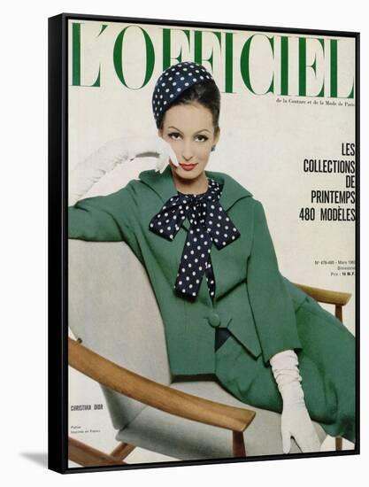 L'Officiel, March 1962 - Christian Dior-Philippe Pottier-Framed Stretched Canvas