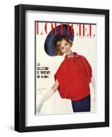 L'Officiel, March 1963 - Ensemble de Christian Dior-Philippe Pottier-Framed Art Print