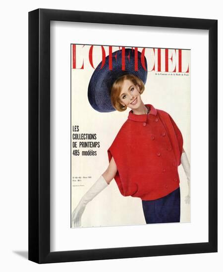 L'Officiel, March 1963 - Ensemble de Christian Dior-Philippe Pottier-Framed Art Print