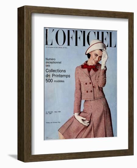 L'Officiel, March 1964 - Tailleur de Christian Dior-Guégan-Framed Art Print