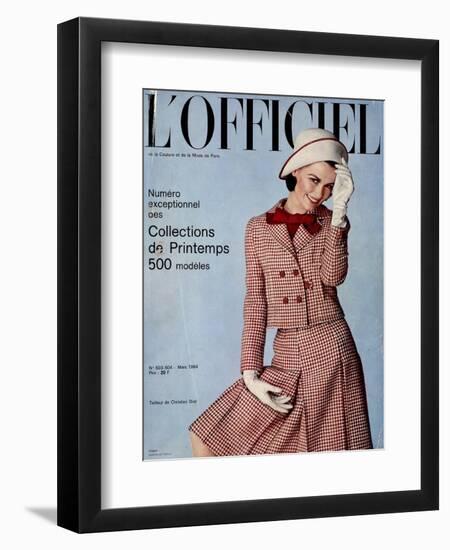 L'Officiel, March 1964 - Tailleur de Christian Dior-Guégan-Framed Art Print