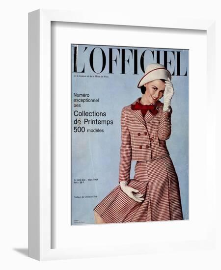 L'Officiel, March 1964 - Tailleur de Christian Dior-Guégan-Framed Art Print