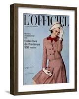 L'Officiel, March 1964 - Tailleur de Christian Dior-Guégan-Framed Art Print