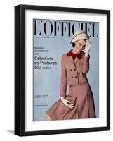 L'Officiel, March 1964 - Tailleur de Christian Dior-Guégan-Framed Art Print