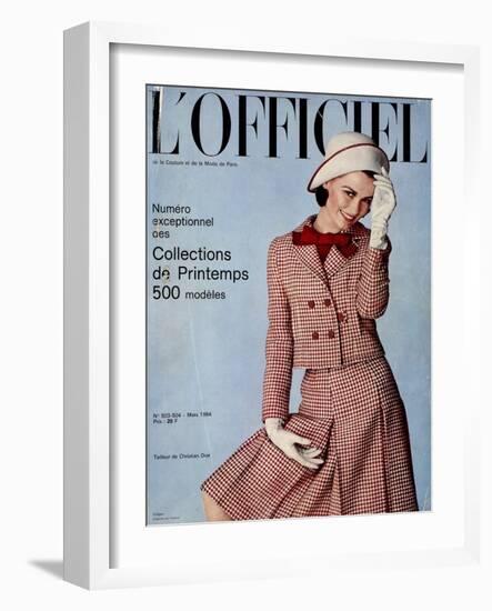 L'Officiel, March 1964 - Tailleur de Christian Dior-Guégan-Framed Art Print