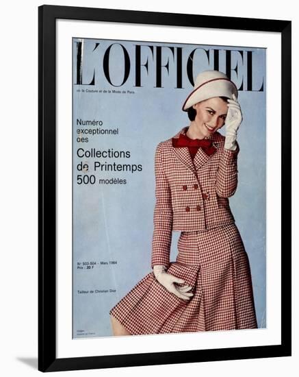 L'Officiel, March 1964 - Tailleur de Christian Dior-Guégan-Framed Art Print