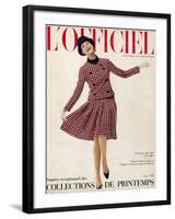 L'Officiel, March 1965 - Tailleur de Christian Dior Entopkapi Pure Laine Peignée de Raimon-Guégan-Framed Art Print