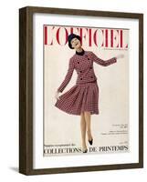 L'Officiel, March 1965 - Tailleur de Christian Dior Entopkapi Pure Laine Peignée de Raimon-Guégan-Framed Art Print