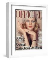 L'Officiel, March 1975 - Ensemble de Christian Dior-Roland Bianchini-Framed Art Print