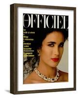 L'Officiel, March 1986 - Carole Bouquet-Steven Silverstein-Framed Art Print