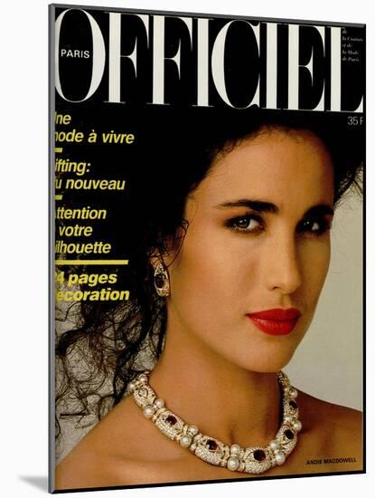 L'Officiel, March 1986 - Carole Bouquet-Steven Silverstein-Mounted Art Print