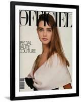 L'Officiel, March 1987 - Roberta Porte une Robe de Cocktail de Nina Ricci en Shantung de Taroni-Robert Diadul-Framed Art Print